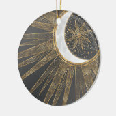 Elegantes Gold Doodles Sun Moon Mandala Design Keramik Ornament (Links)