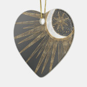 Elegantes Gold Doodles Sun Moon Mandala Design Keramik Ornament (Links)