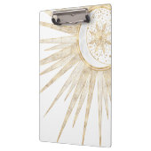 Elegantes Gold Doodles Sun Moon Mandala Design Klemmbrett (Links)