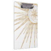 Elegantes Gold Doodles Sun Moon Mandala Design Klemmbrett (Rechts)