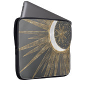 Elegantes Gold Doodles Sun Moon Mandala Design Laptopschutzhülle (Vorne Rechts)