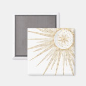 Elegantes Gold Doodles Sun Moon Mandala Design Magnet (Vorderseite/Rückseite)