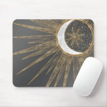 Elegantes Gold Doodles Sun Moon Mandala Design