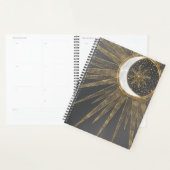Elegantes Gold Doodles Sun Moon Mandala Design Planer (Anzeige)