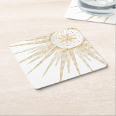 Elegantes Gold Doodles Sun Moon Mandala Design Rechteckiger Pappuntersetzer (angewinkelt)