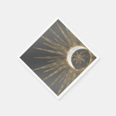 Elegantes Gold Doodles Sun Moon Mandala Design Serviette (Ecke)