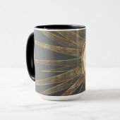 Elegantes Gold Doodles Sun Moon Mandala Design Tasse (Vorderseite Links)