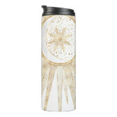 Elegantes Gold Doodles Sun Moon Mandala Design Thermosbecher (Nach rechts gedreht)