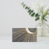 Elegantes Gold Doodles Sun Moon Mandala Design Visitenkarte (Stehend Vorderseite)