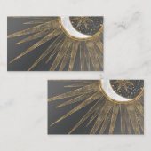 Elegantes Gold Doodles Sun Moon Mandala Design Visitenkarte (Vorne/Hinten)