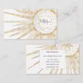 Elegantes Gold Doodles Sun Moon Mandala Design Visitenkarte (Vorne/Hinten)