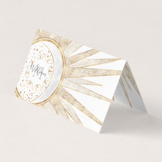 Elegantes Gold Doodles Sun Moon Mandala Design Visitenkarten (Vorderseite)