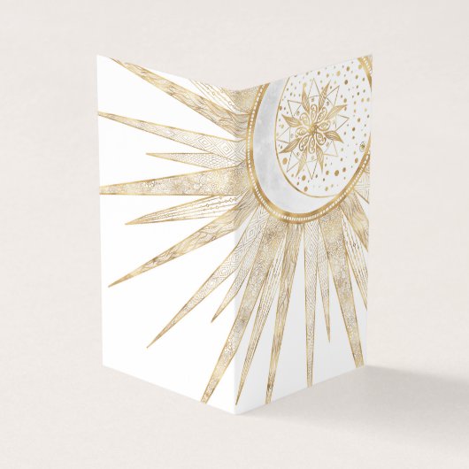 Elegantes Gold Doodles Sun Moon Mandala Design Visitenkarten (Vorderseite)