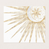 Elegantes Gold Doodles Sun Moon Mandala Design Visitenkarten (Innenseite Aufgefaltet)