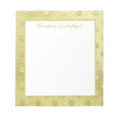 Elegantes Gold Dot Pattern Glam Personalisiert Notizblock (Vorderseite)