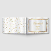 Elegantes Gold Dots und White Satin Guestbook Gästebuch (Voll)