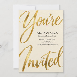 Elegantes Gold Du Bist Eingeladen Party-Einladung Einladung
