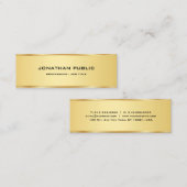 Elegantes Gold Einfache Berufliche Vorlage Moderne Mini Visitenkarte (Vorne/Hinten)