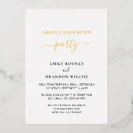 Elegantes Gold Einfache moderne Hochzeitsempfehlun Folieneinladung