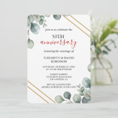 Elegantes Gold einfaches 50. Hochzeitstag Einladung (Stehend Vorderseite)
