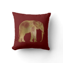 Elegantes Gold Elefant auf Burgund Hintergrund