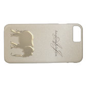 Elegantes Gold Elephant Mit Monogramm Case-Mate iPhone Hülle (Rückseite (Horizontal))