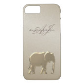 Elegantes Gold Elephant Mit Monogramm Case-Mate iPhone Hülle (Rückseite)