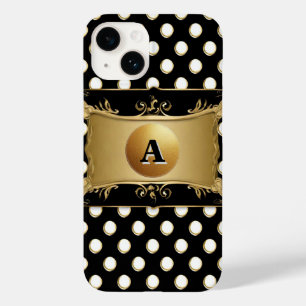 Elegantes Gold-Emblem auf Punkten Case-Mate iPhone 14 Hülle
