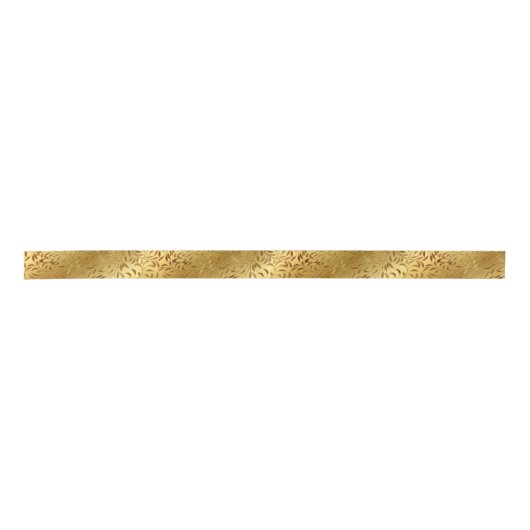 Elegantes Gold Embossed Blätter und Weinkeller Satinband (Vorderseite)