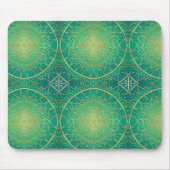 Elegantes Gold Emerald Green Mandala Muster Mousepad (Vorne)
