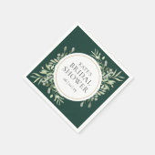 Elegantes Gold Emerald Greenery Brautparty Serviette (Ecke)