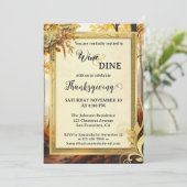 Elegantes Gold Erntedank Dinner Party Einladung (Stehend Vorderseite)