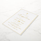 Elegantes Gold erster Kommunalfolie Folieneinladung (Gedreht)