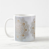 Elegantes Gold Eye Sun Moon Mandala Design Kaffeetasse (Links)