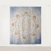 Elegantes Gold Eye Sun Moon Mandala Design Wandteppich (Vorderseite)