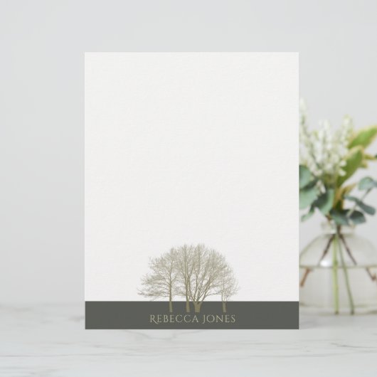 ELEGANTES GOLD FALL AUTUMN BAUM MONOGRAM (Stehend Vorderseite)