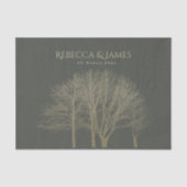 ELEGANTES GOLD FALL AUTUMN BAUM MONOGRAM SEIDENPAPIER (Vorderseite)