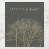 ELEGANTES GOLD FALL AUTUMN BAUM MONOGRAM WEINETIKETT (Einzelnes Label)