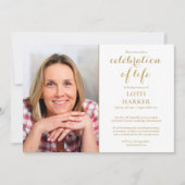 Elegantes Gold-Feier zur Beerdigung des Lebens 2 F Einladung (Vorderseite)