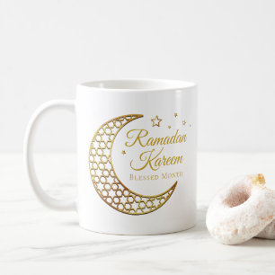 Elegantes Gold-Filigran-Halbmond-Ramadan-Kareem Kaffeetasse