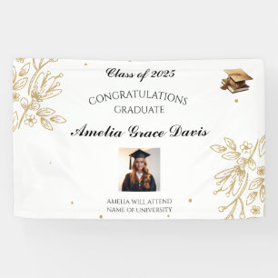 Elegantes Gold Floral Abschluss Banner