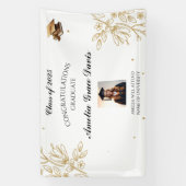 Elegantes Gold Floral Abschluss Banner (Vertikal)