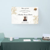 Elegantes Gold Floral Abschluss Banner (Messe)