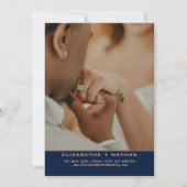 Elegantes Gold Floral Birds Navy Blue Custom Foto Save The Date (Rückseite)