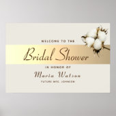 Elegantes Gold Floral Brautparty Willkommen Poster (Vorne)