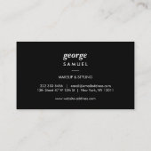 Elegantes Gold Floral Design mit feinem Schwarz Visitenkarte (Rückseite)