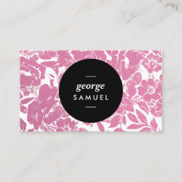 Elegantes Gold Floral Design mit feinem Schwarz Visitenkarte