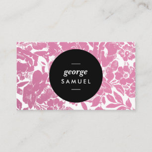 Elegantes Gold Floral Design mit feinem Schwarz Visitenkarte