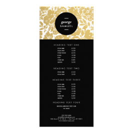 Elegantes Gold Floral Design mit feinem Schwarz Werbekarte
