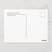 Elegantes Gold Floral Design mit feinem schwarzen Postkarte (Rückseite)